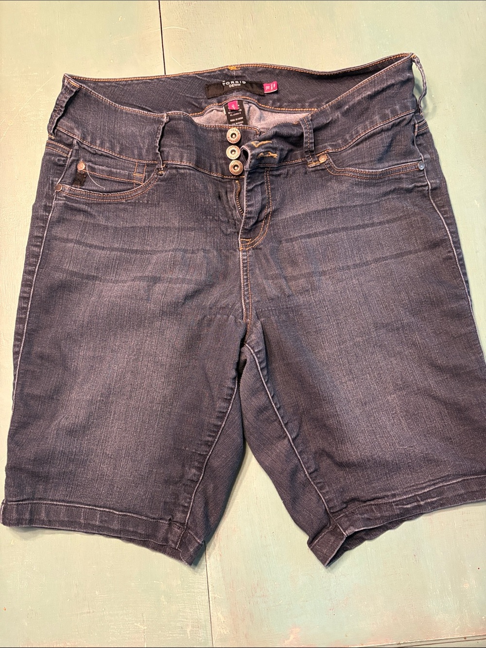 torrid Indigo High-Rise Bermuda Jean Shorts